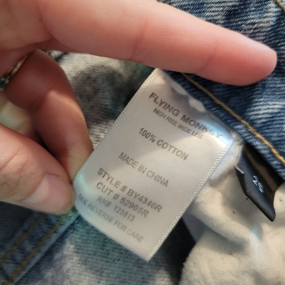 Buckle Flying Monkey Distressed Wide Leg Baggy Denim Jeans - Picture 8 of 13